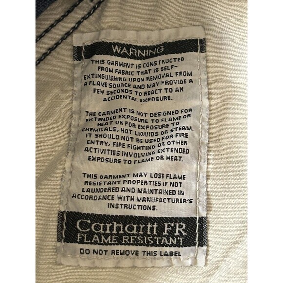 Carhartt FR Cat 2 Bibs Overalls Blue 44x30 Fair Condition - Picture 9 of 12